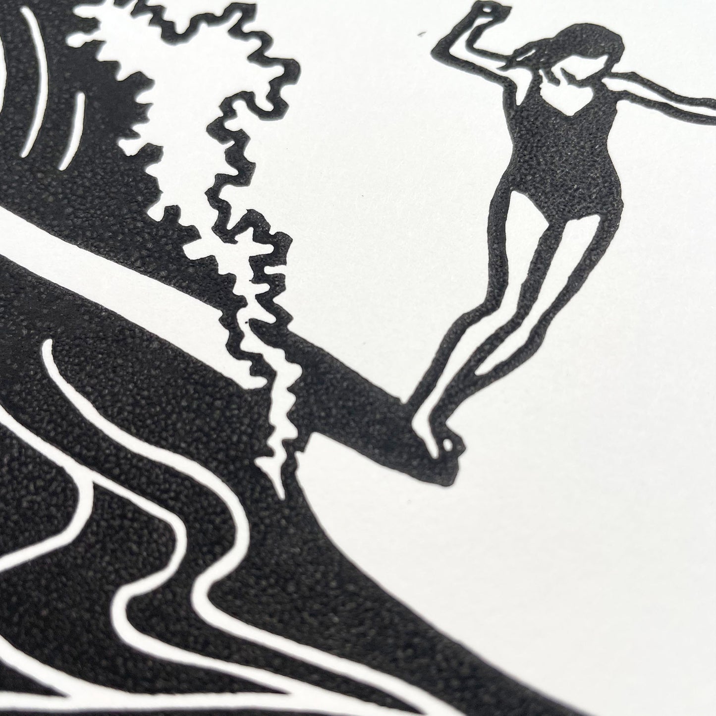 Noserider - Lino Block Print