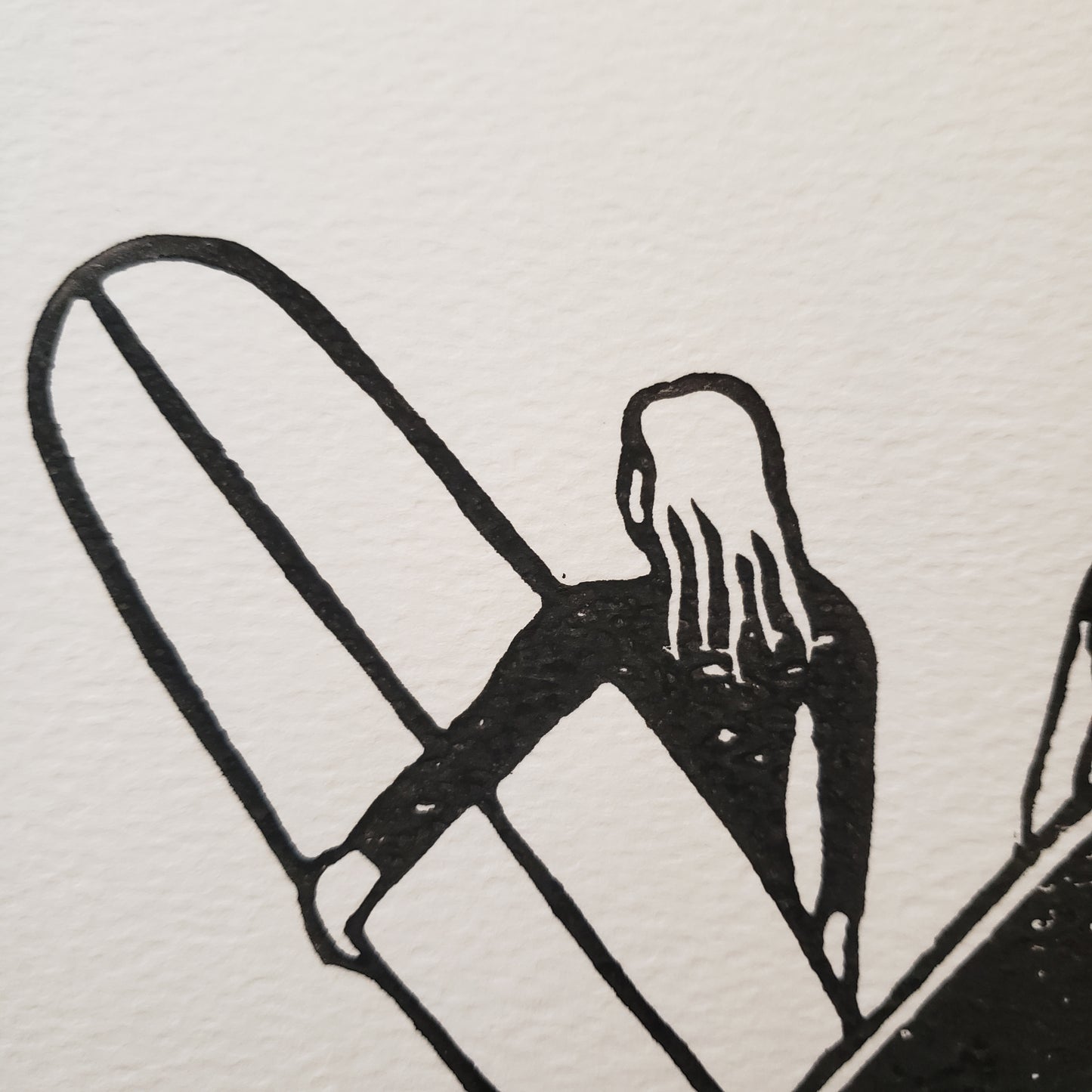 Longboard Waves - Lino Block Print