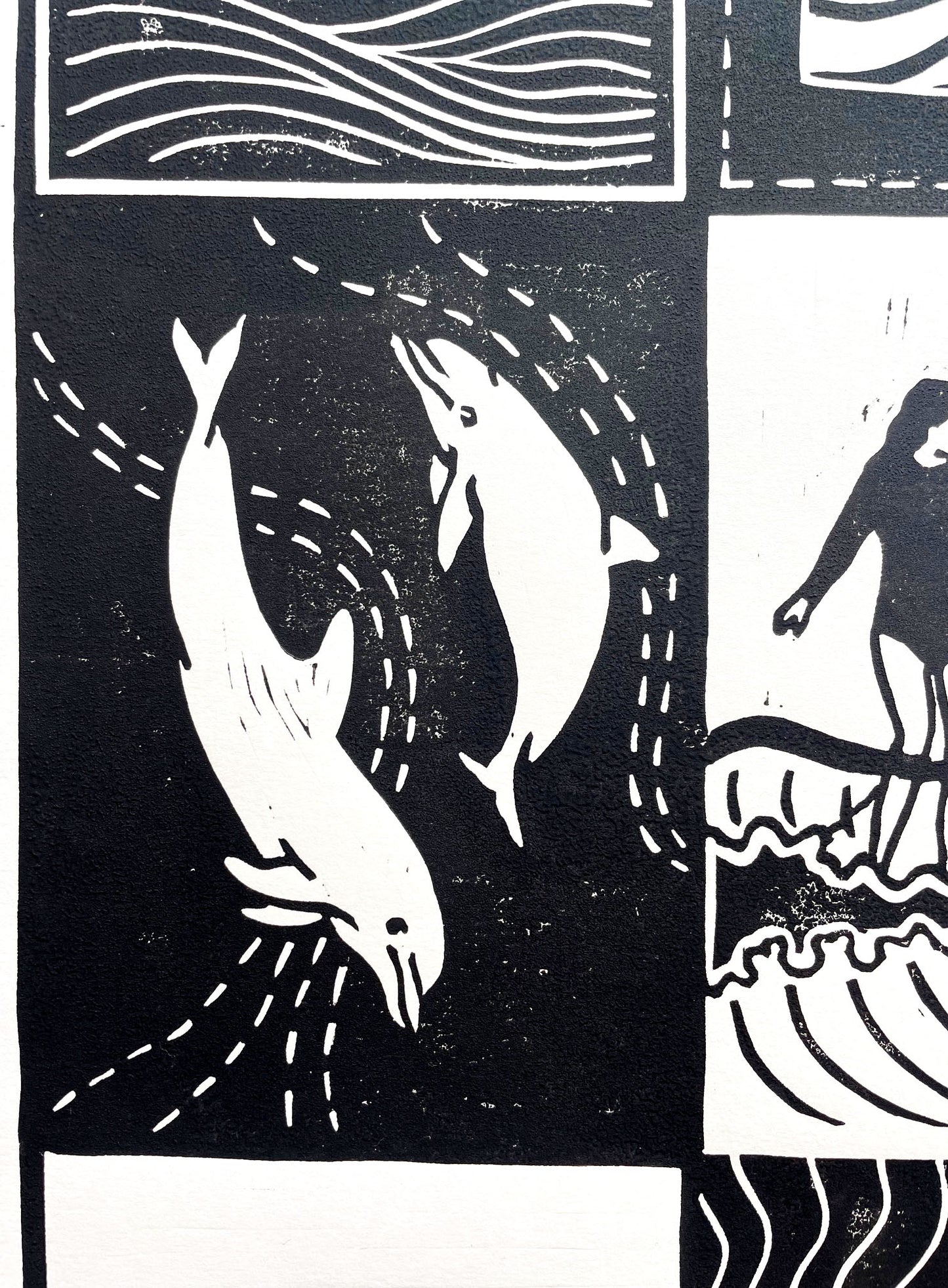 Surf Life - Tile Pattern - Lino Block Print
