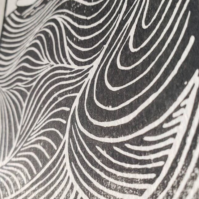 Surf Girl II - Waiting for Waves - Lino Block Print