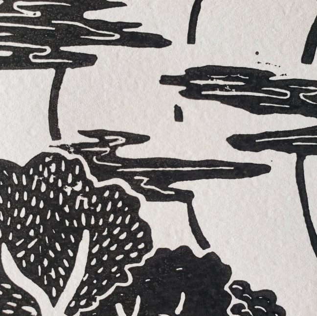 Livin' the Dream - Lino Block Print