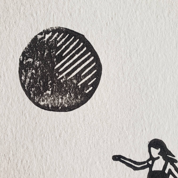 Surfer Girl III - Step - Lino Print