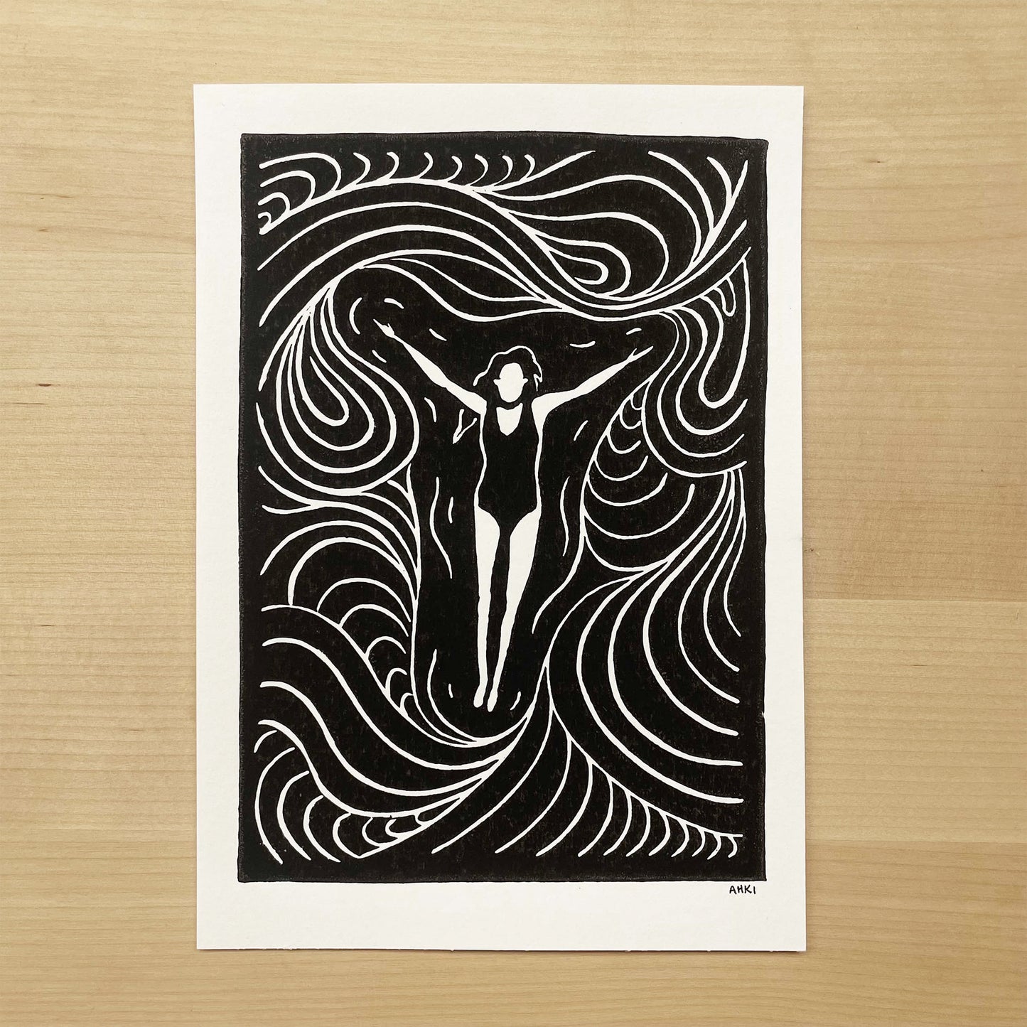 Float | Lino Print | Ocean Inspired Wall Art
