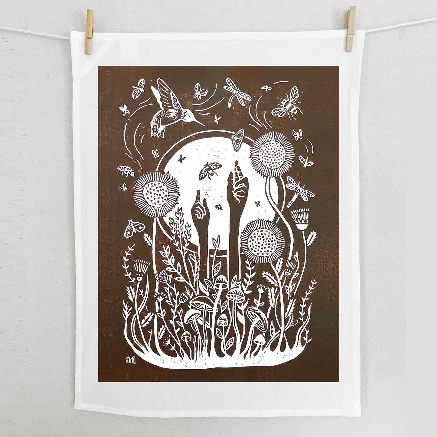 Growing Hands Tea Towel
