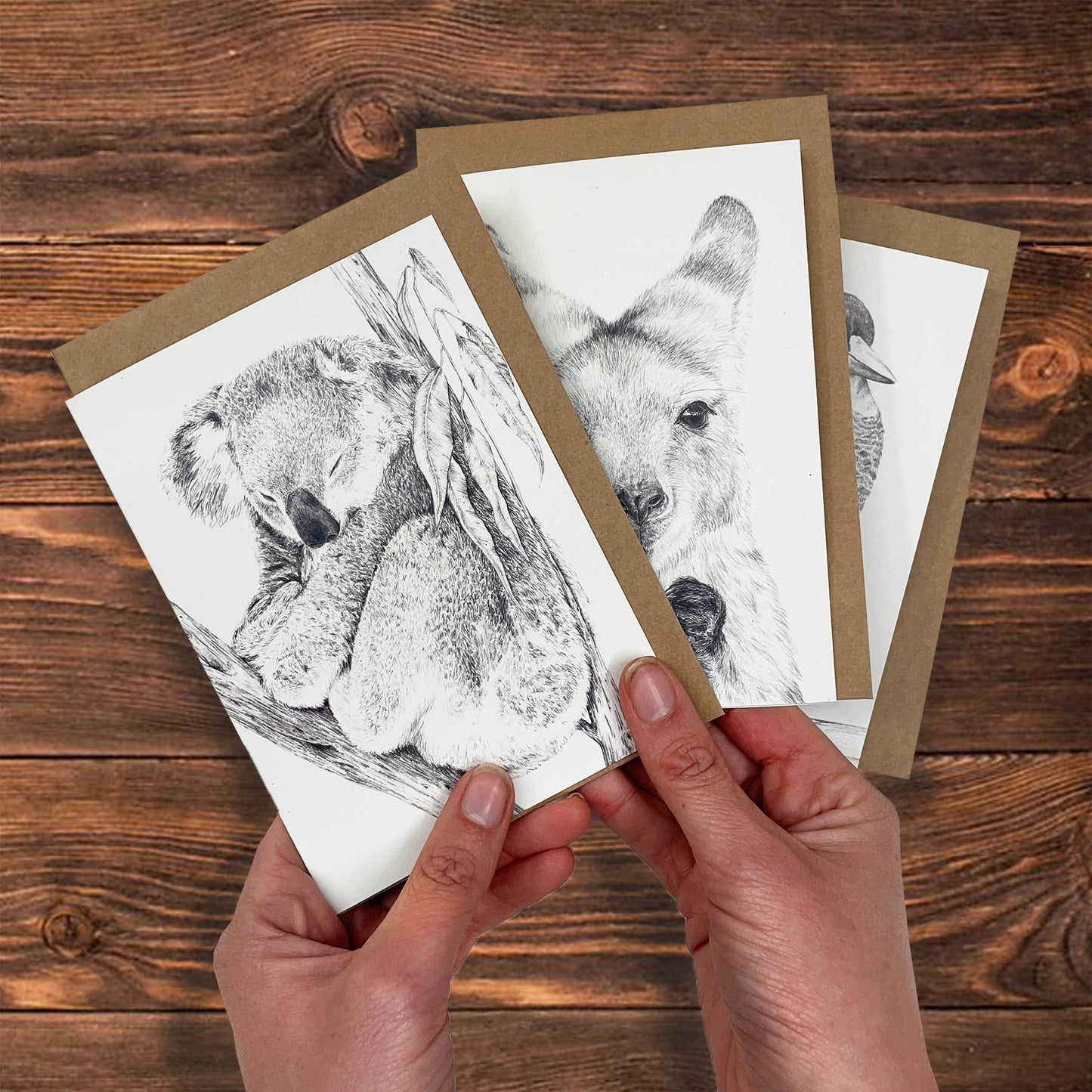 Australian Animal Art Greeting Cards - Individual