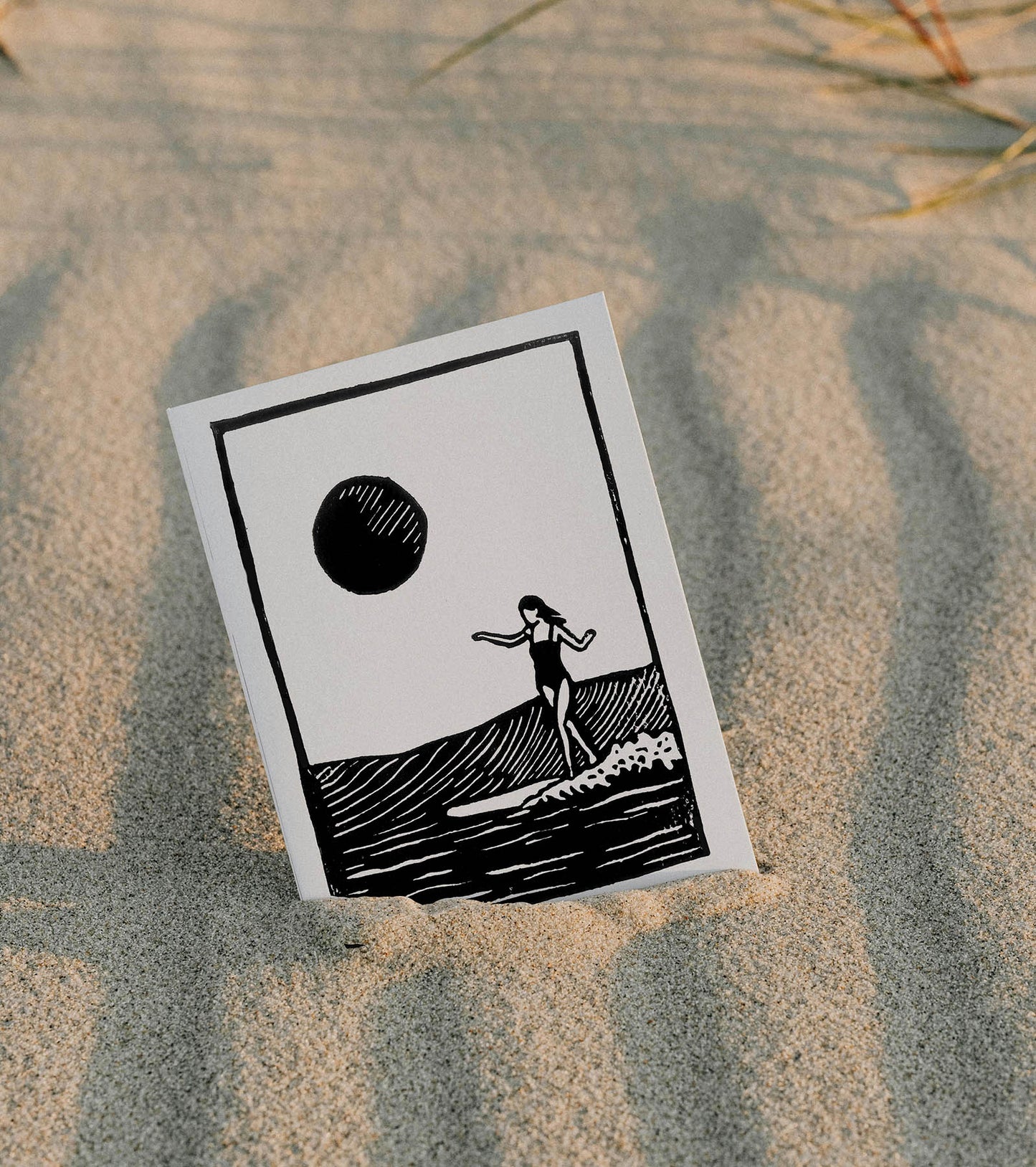 Surfer Girl III - Step - Lino Print