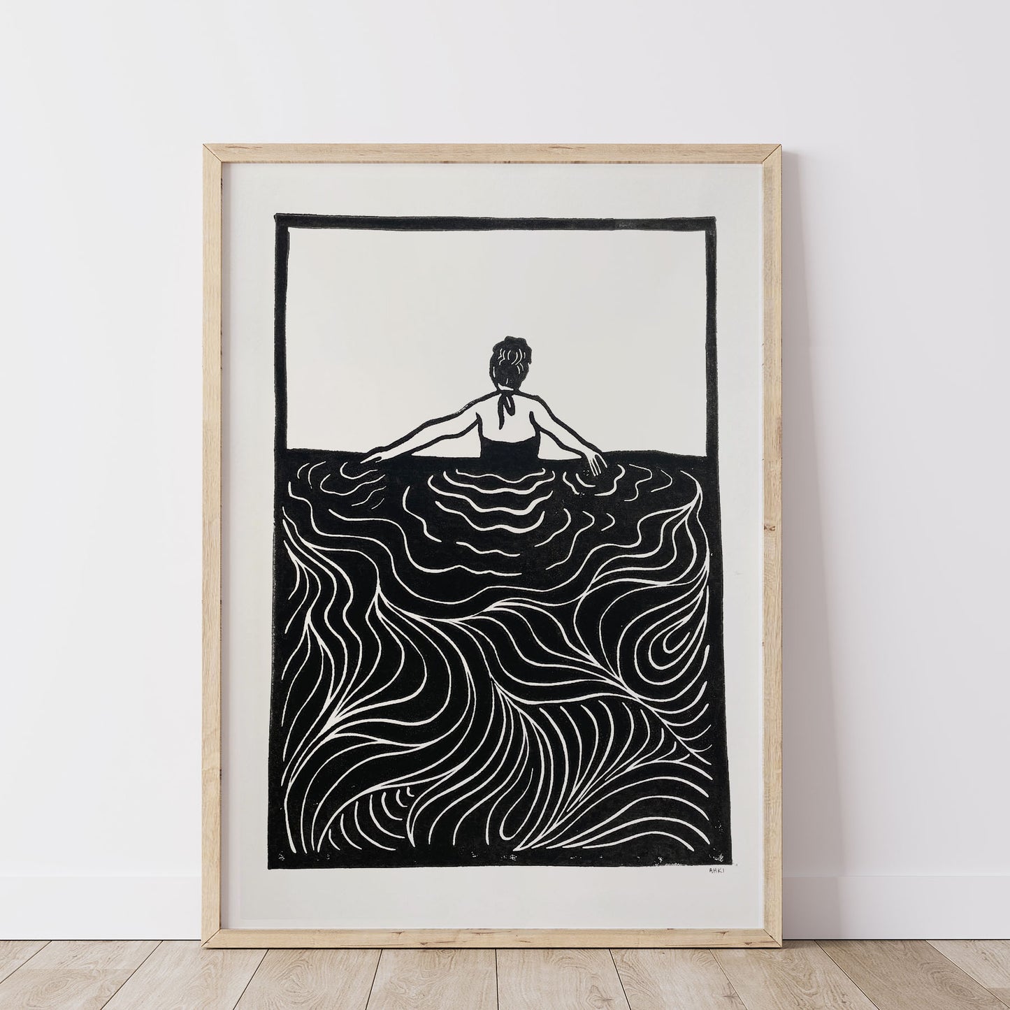 Swim - Lino Print