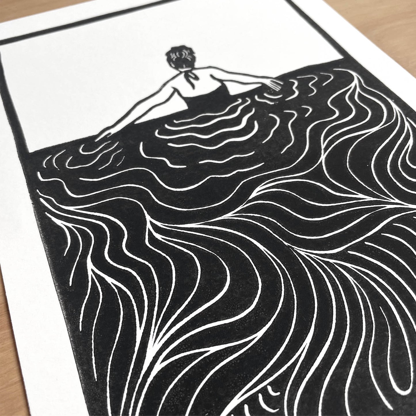 Swim - Lino Print