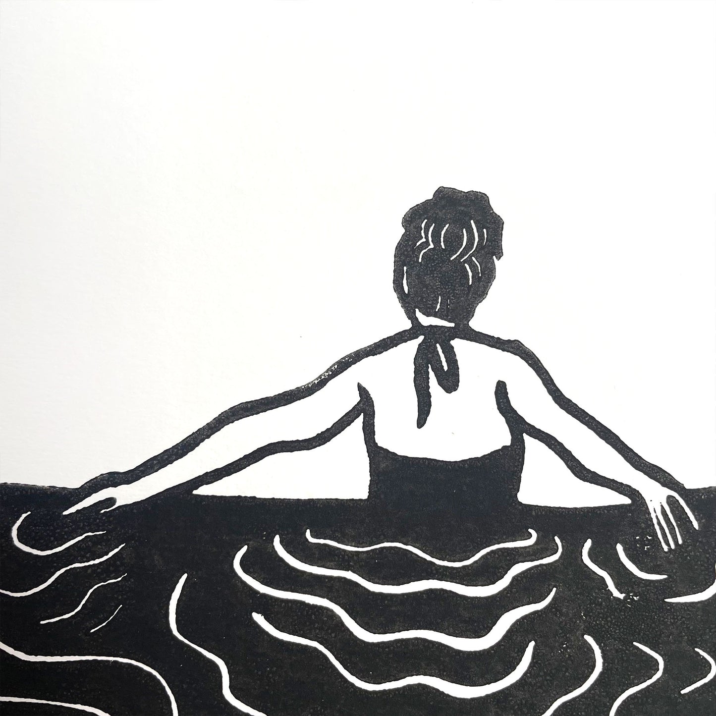 Swim - Lino Print