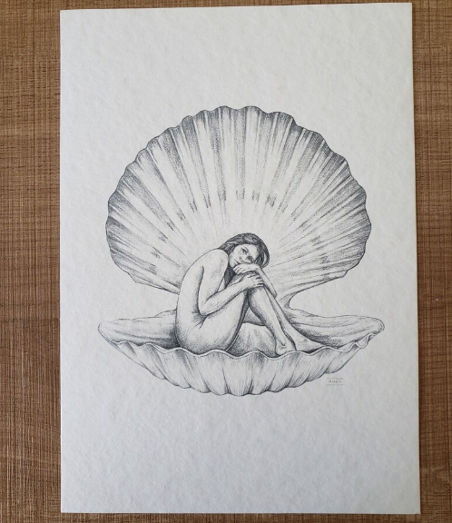 Clam Shell Girl - Fine Art Print