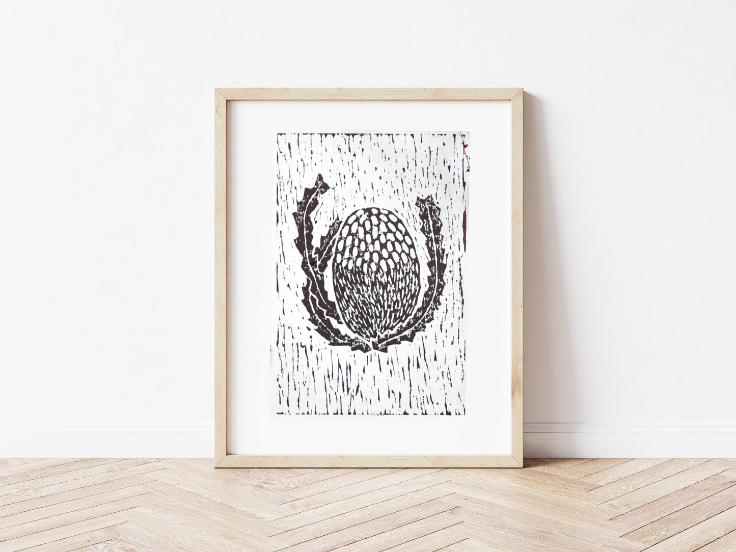 Brown Lino Banksia print