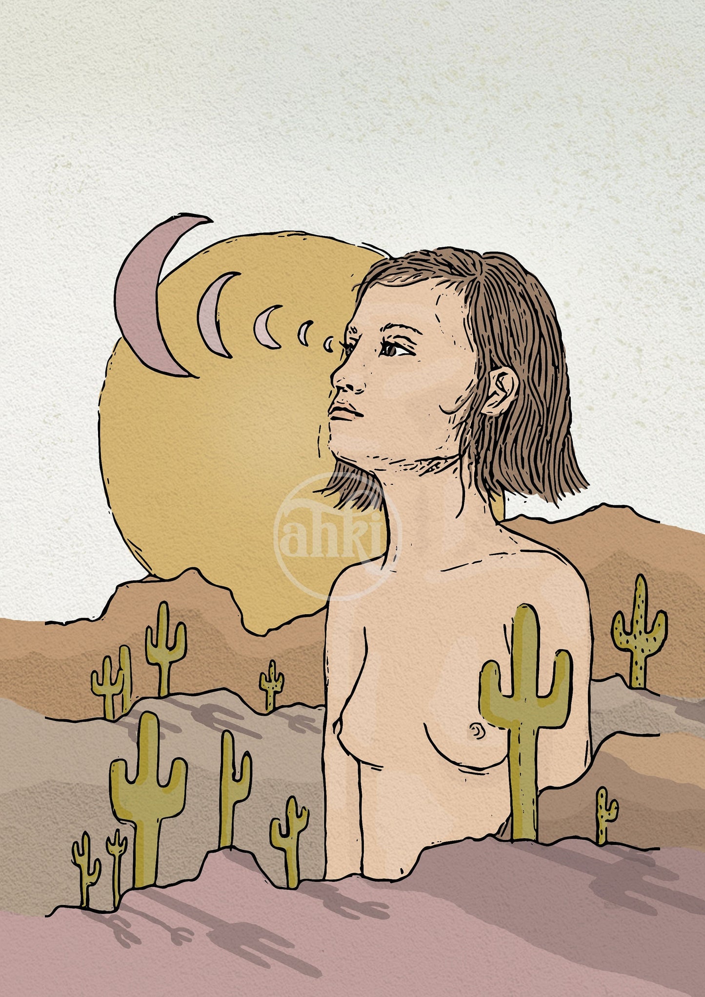 Desert Girl Digital Illustration Print