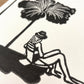 Hibiscus Shade - Lino Block Print - A5 Size