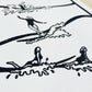 Surf Lines Lino Print | Coastal Surf Art
