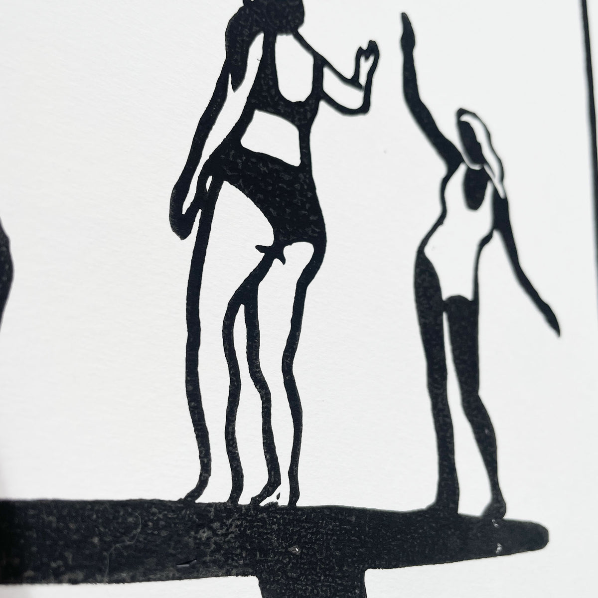 Girls on Board | Lino Print | Women's Surf Art
