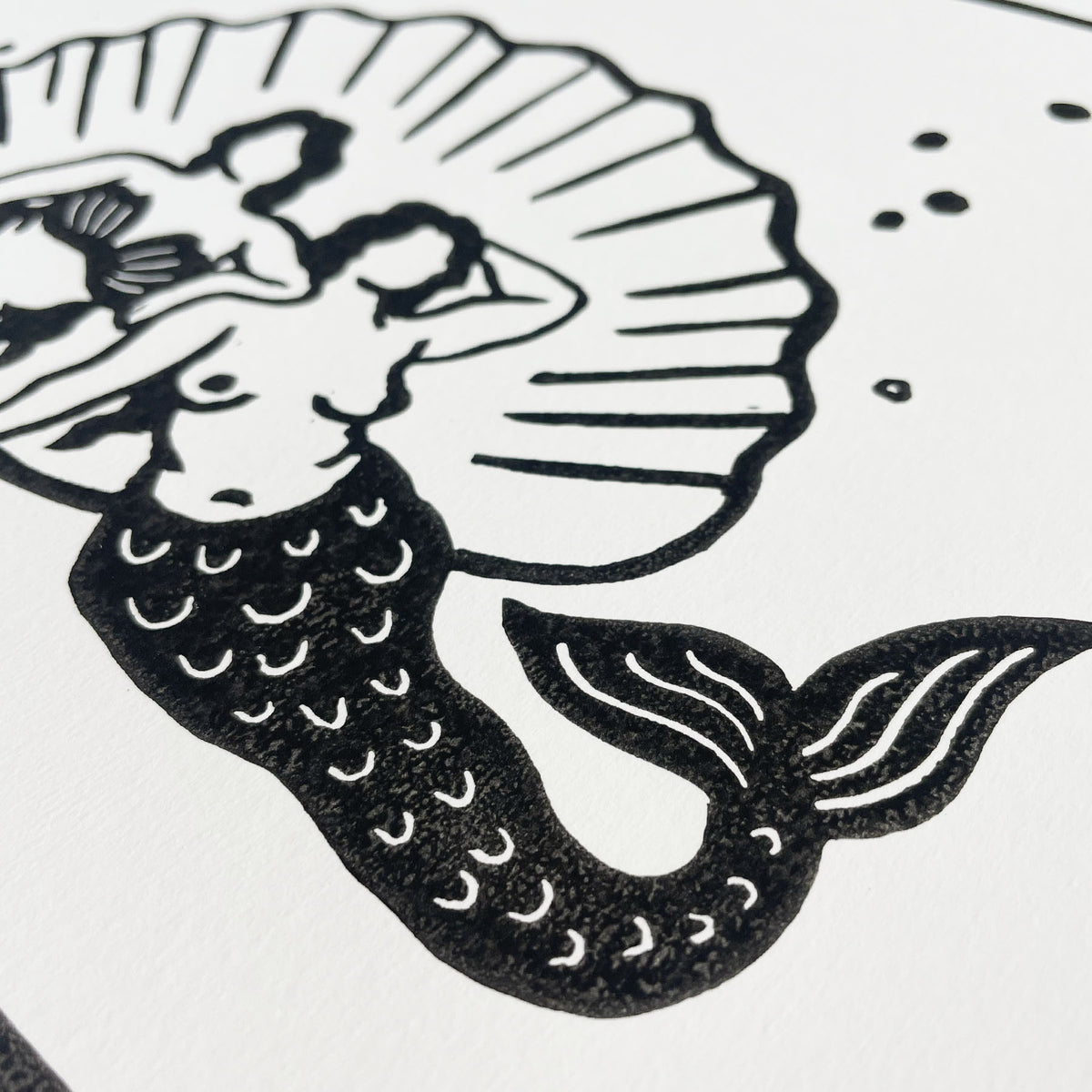 Mermaid Cove | Lino Print | Coastal Art