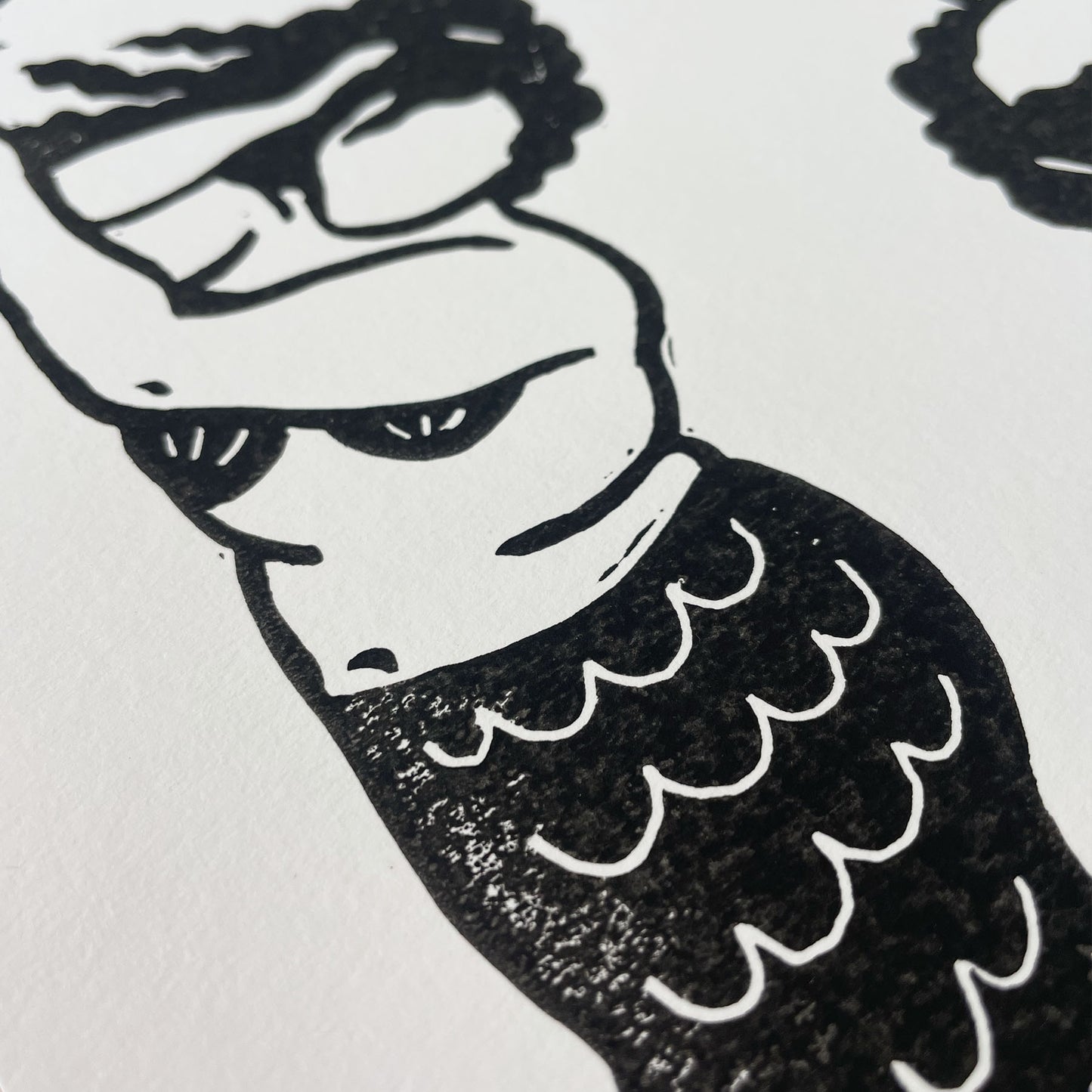Mermaid Mirror | Lino Print | Coastal Art