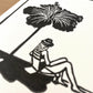 Hibiscus Shade - Lino Block Print - A5 Size