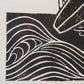Longboard Waves - Lino Block Print - A4 Size