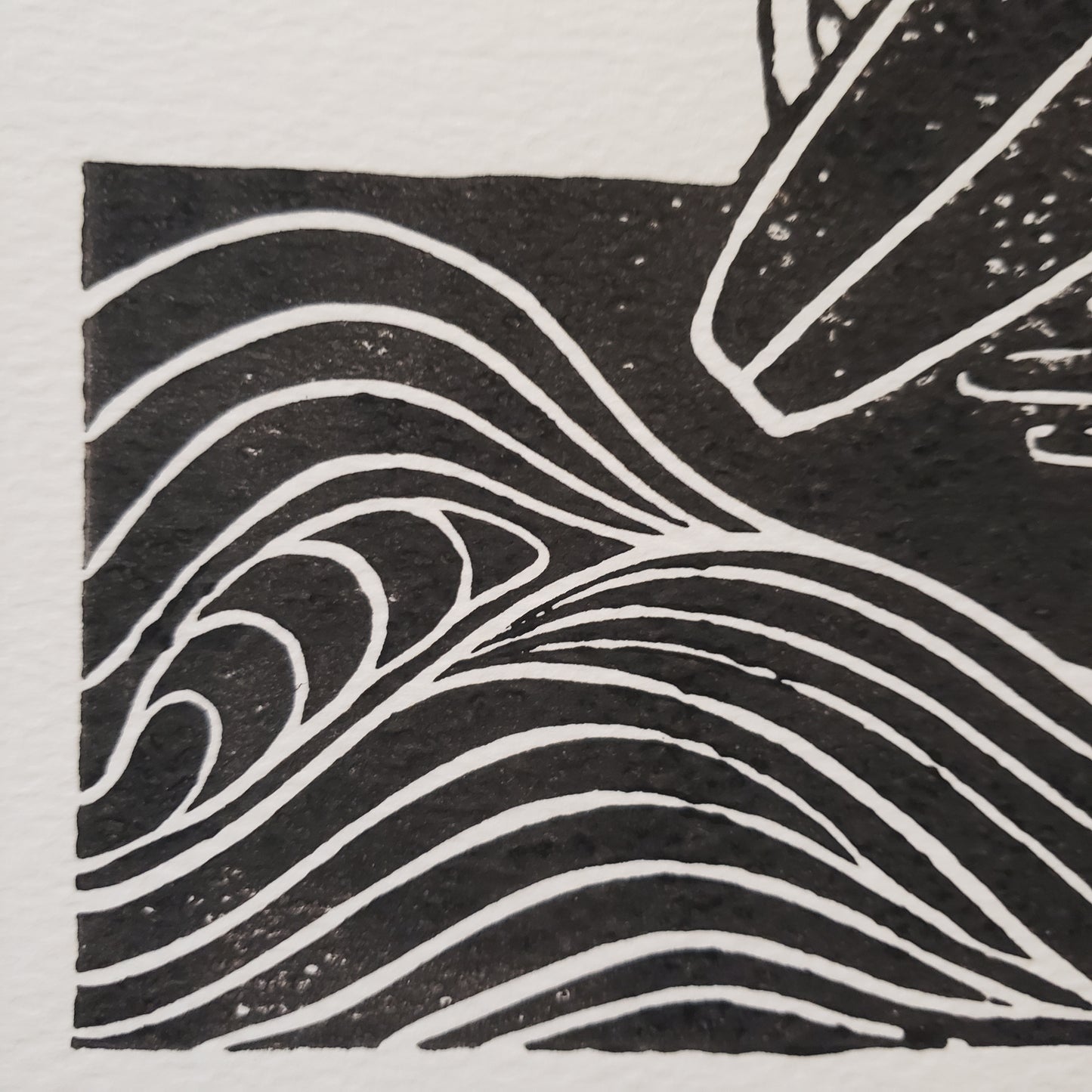 Longboard Waves - Lino Block Print