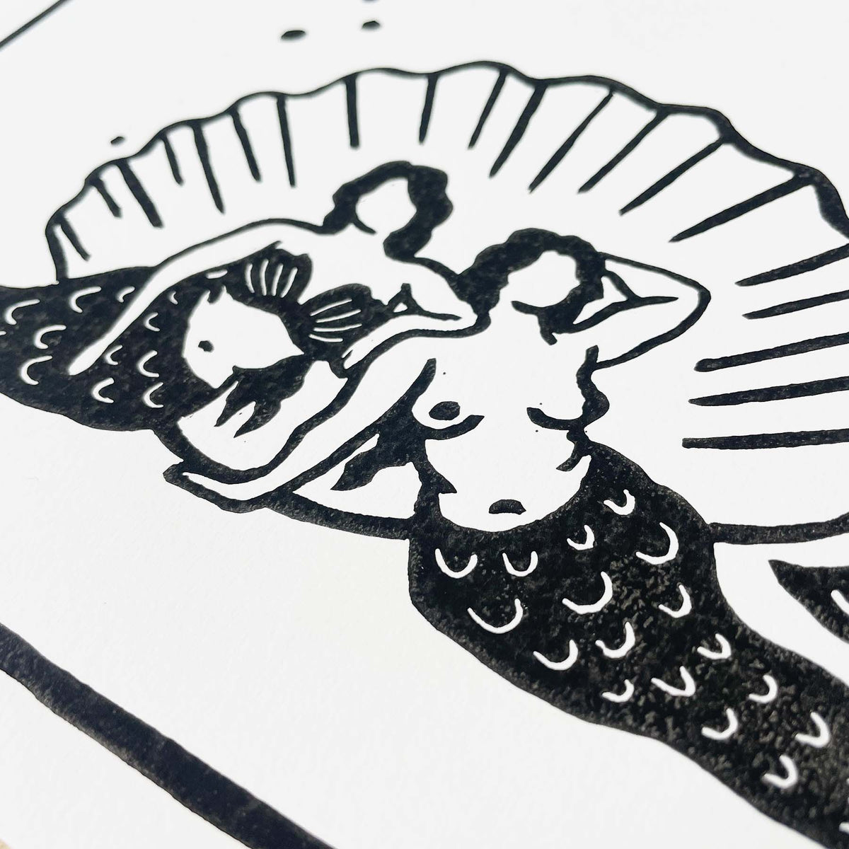 Mermaid Cove | Lino Print | Coastal Art