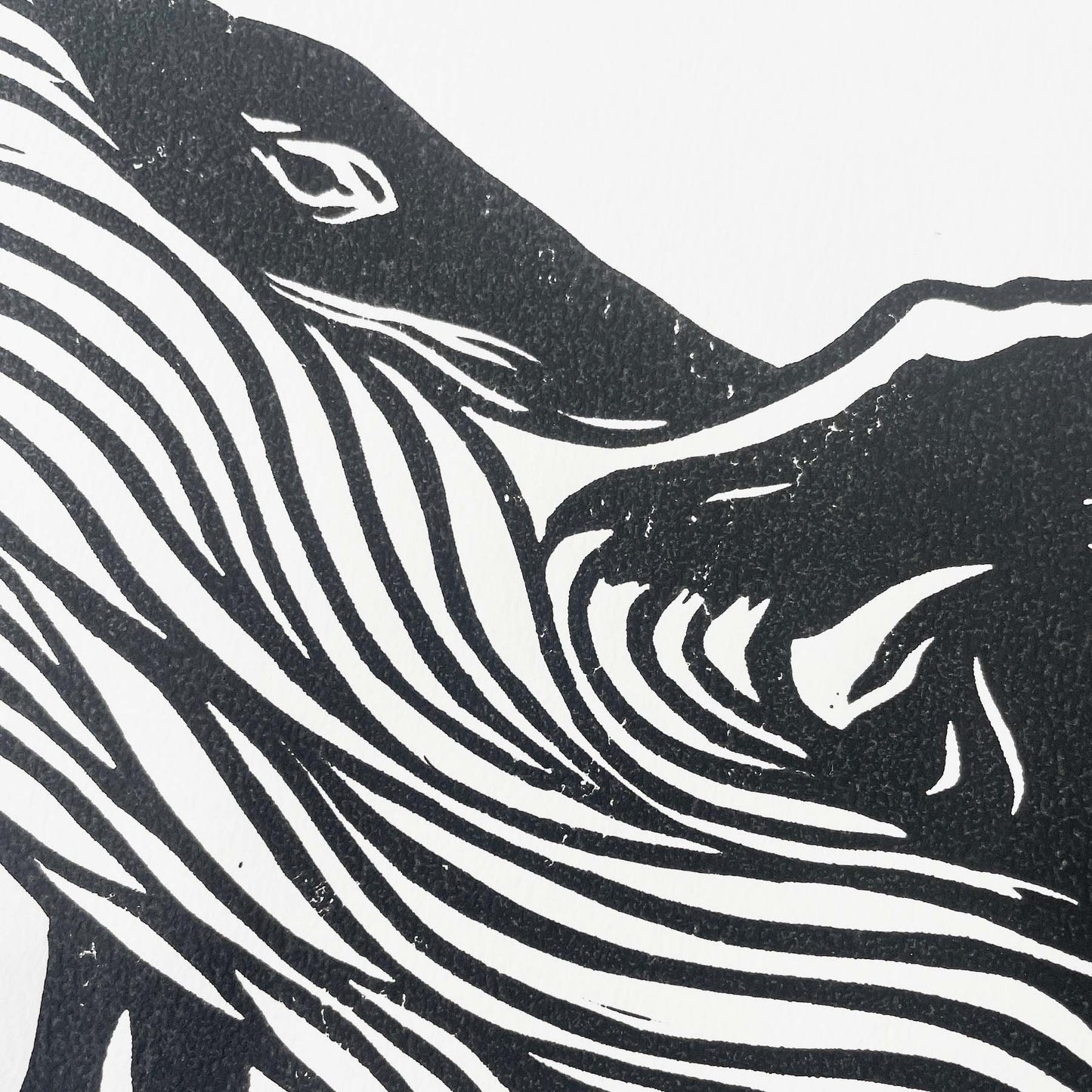 Whale Lino Print | Coastal Surf Art | A2 Size
