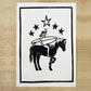 Surfer Cowgirl | Lino Print | Surf Girl Art