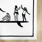 Girls on Board | Lino Print | Women's Surf Art