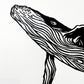Whale Lino Print | Coastal Surf Art | A2 Size