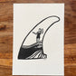 Fin - Lino Block Print - A5 Size