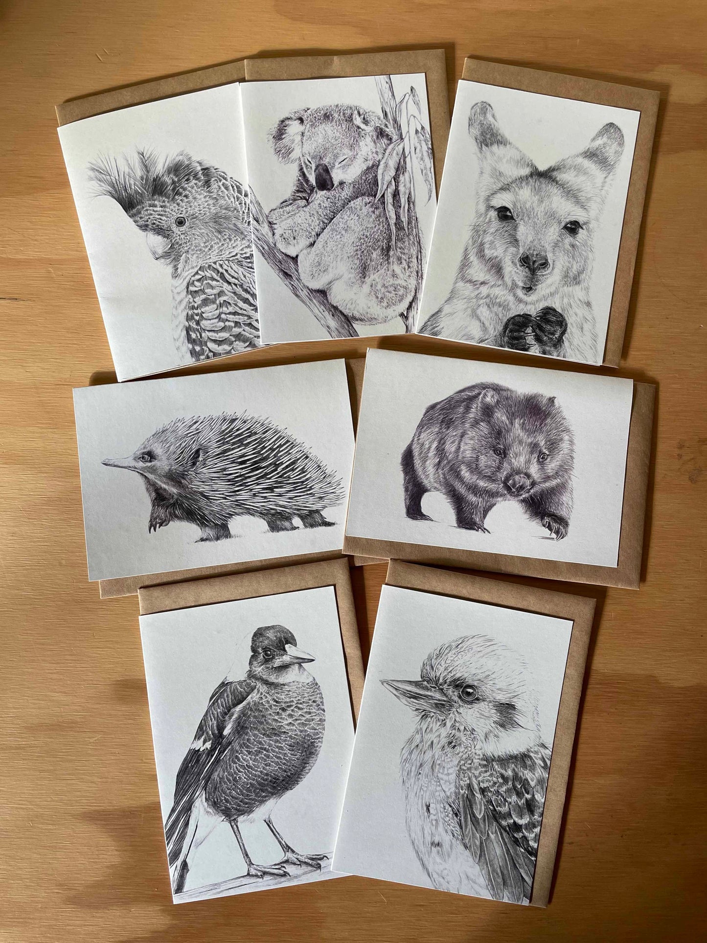 Australian Animals Greeting Card Set of 7