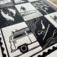 Surf Life - Lino Block Print - A2 Size