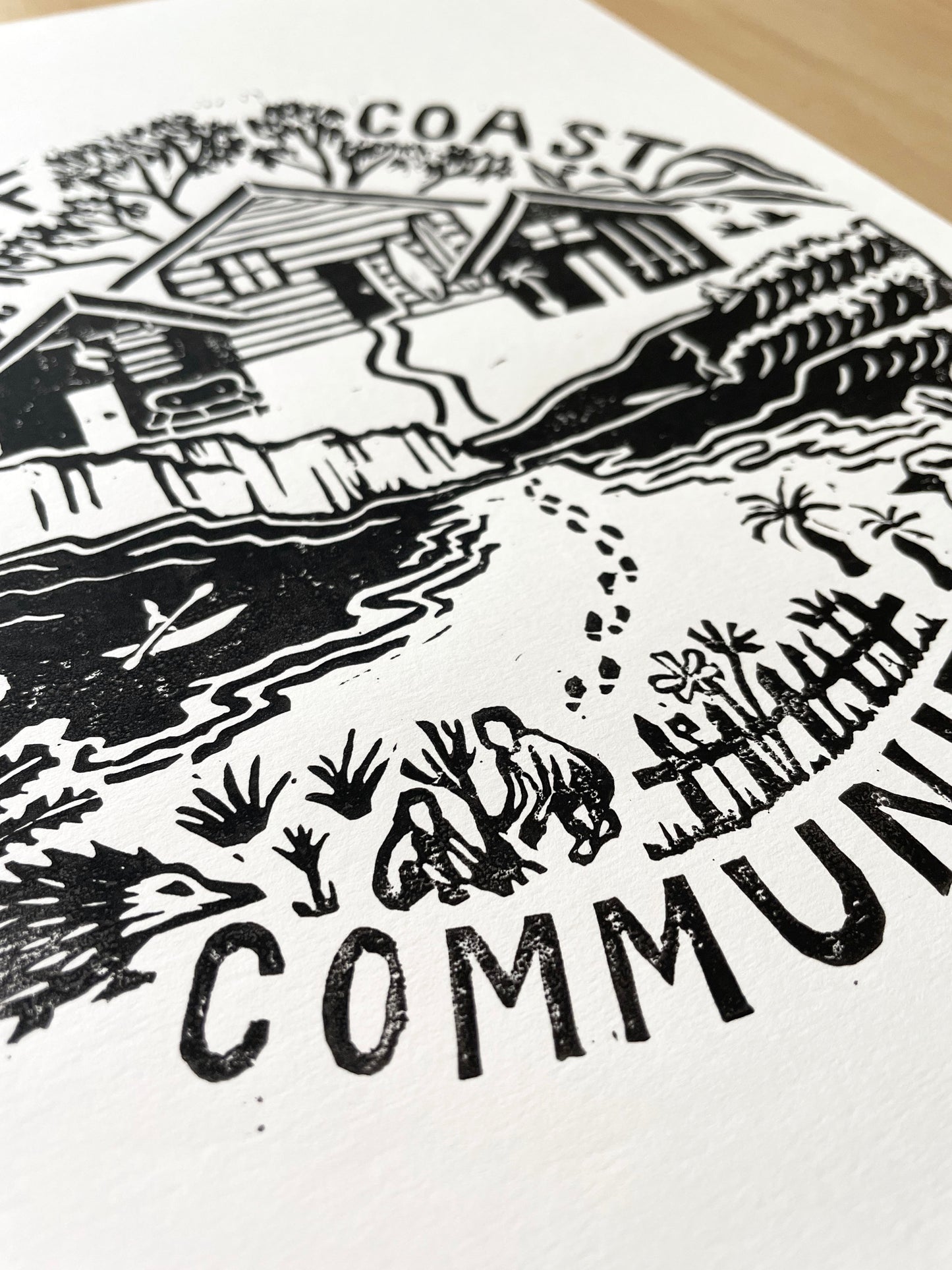 Surf Coast Community - Lino Block Print