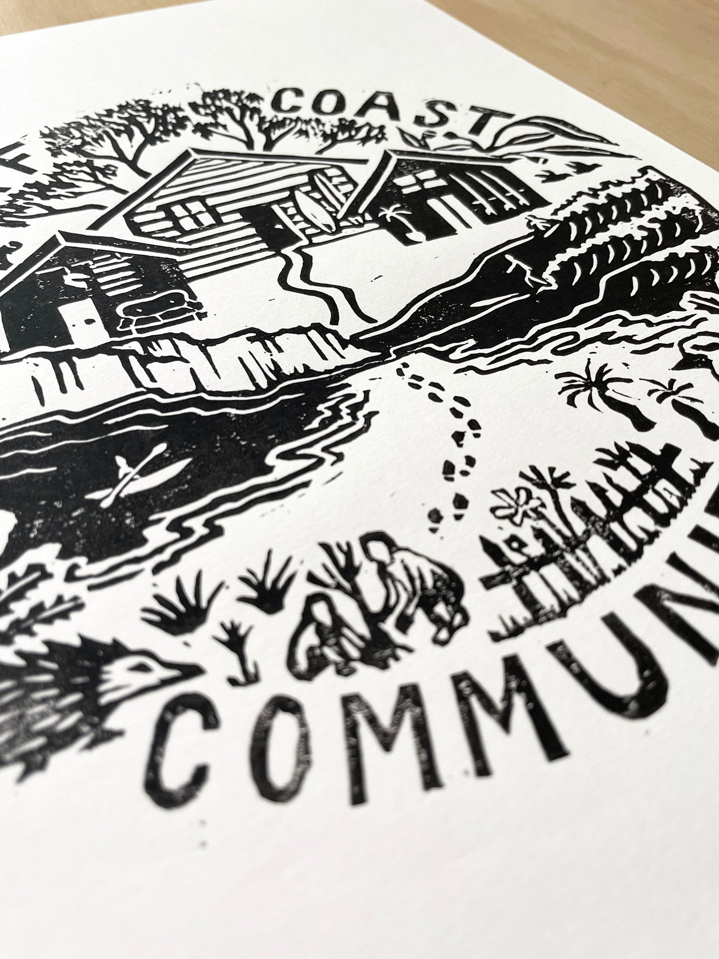 Surf Coast Community - Lino Block Print