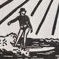 Surf Girl I - Lino Block Print - A5 Size