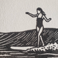 Surfer Girl III - Step - Lino Block Print - A5 / A4 Size