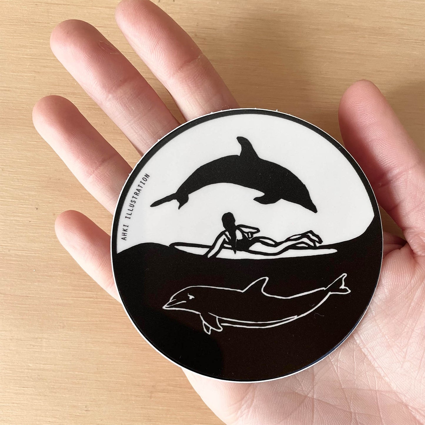 Surf Girl Sticker 8 - Dolphin Girl