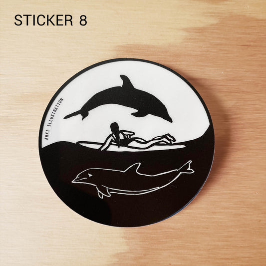 Surf Girl Sticker 8 - Dolphin Girl