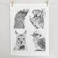 Australian Animals Cotton Tea Towel