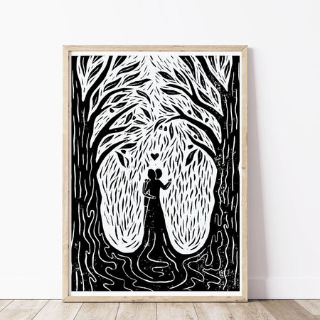 Lino Lovers Black - Lino Block Print