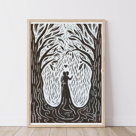Lino Lovers Brown - Lino Block Print