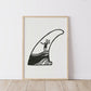 Fin - Lino Block Print - A5 Size