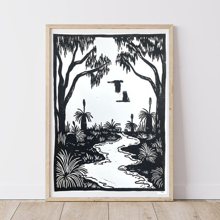 Coastal Bush | Lino Print | Nature Art