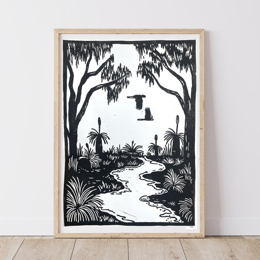 Coastal Bush | Lino Print | Nature Art