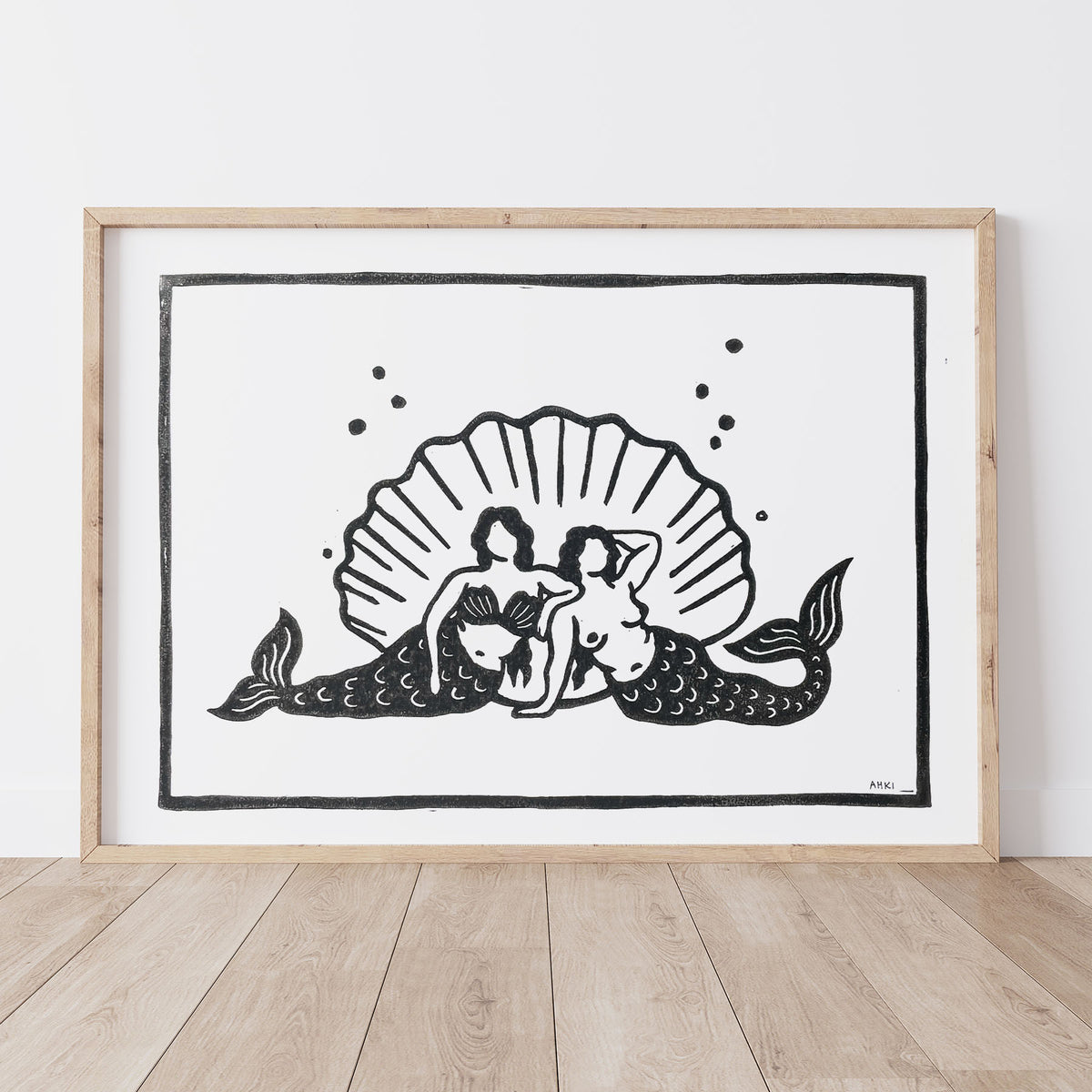 Mermaid Cove | Lino Print | Coastal Art