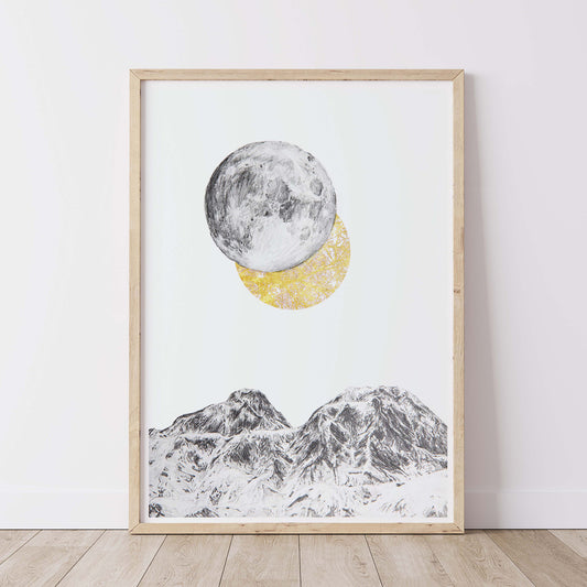 Moon and Mountains - Fine Art Print