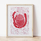 Red Lino Banksia print