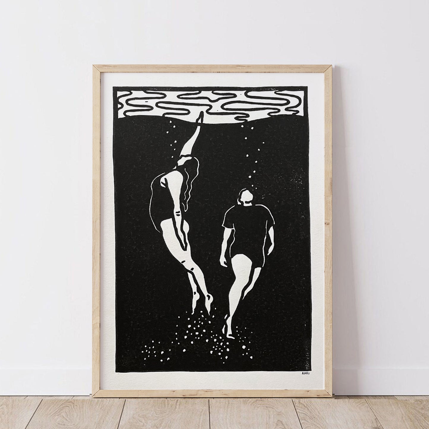 Resurface | Lino Print | Ocean Inspired Art