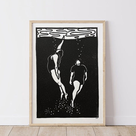 Resurface | Lino Print | Ocean Inspired Art