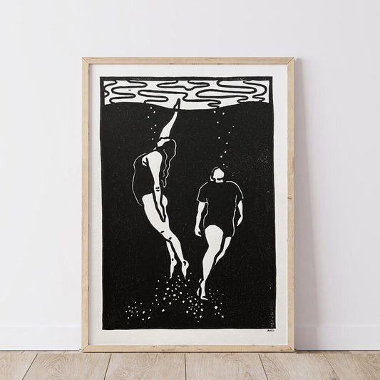 Resurface- Lino Block Print - A4 Size